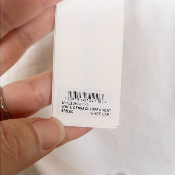VINEYARD VINES White Denim Cutoff Short Raw Hem Stretch Mid-Rise Women's 26 - Picture 5 of 6
